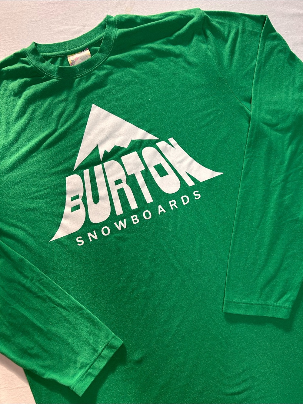 Burton Snowboards Long Sleeve Jersey Shirt Green Oversized Y2K